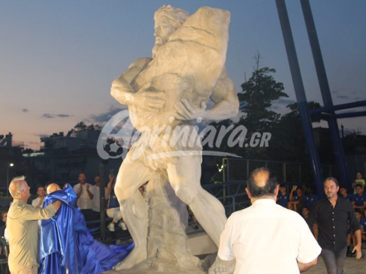 Αγρίνιο: Έγιναν τα αποκαλυπτήρια του αγάλματος του Τίτορμου στο γήπεδο του Παναιτωλικού (φωτορεπορτάζ)